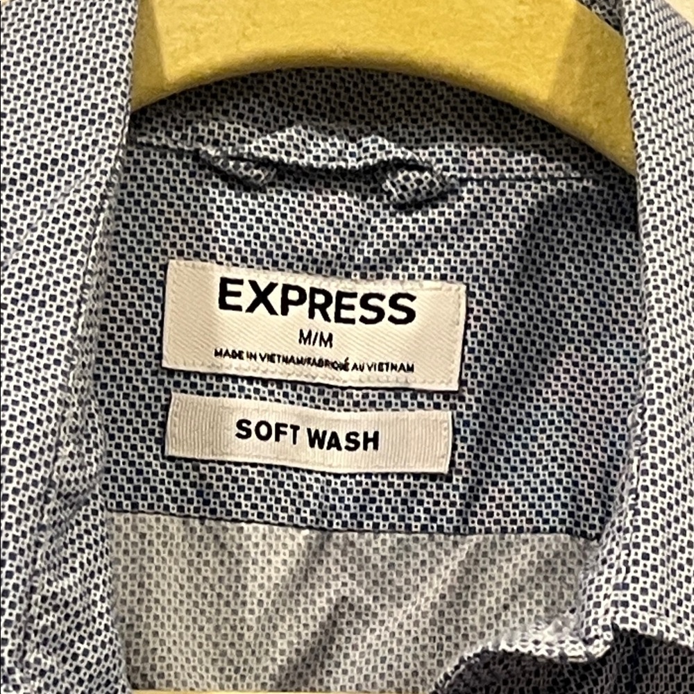 Express Men's Casual Blue Button Down Shirt - Picture 2 of 10
